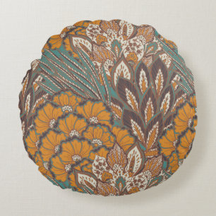 Abstract Peacock Feather Pattern Round Cushion