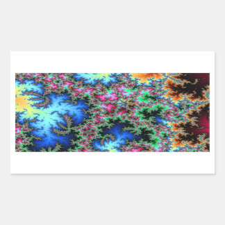 Abstract Peacock Feathers - colourful fractal art Rectangular Sticker