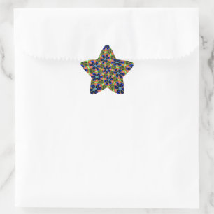 Abstract Peacock Feathers Pattern Star Sticker