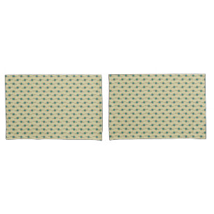 Abstract Peacock Feathers Turquoise Dots Pattern Pillowcase
