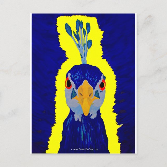 Abstract Peacock Head Postcard (Front)