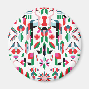 Abstract Peacock Magnet