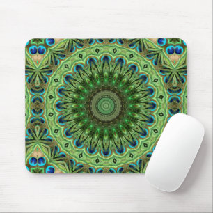 Abstract Peacock Medallion Design Mouse Pad