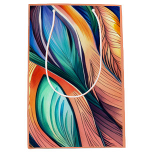 Abstract Peacock Medium Gift Bag