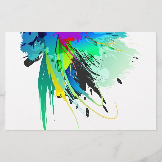 Abstract Peacock Paint Splatters (Front)
