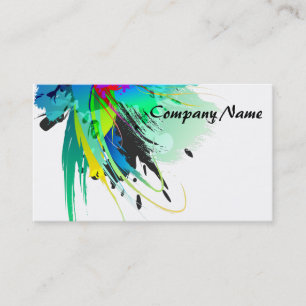 Abstract Peacock Paint Splatters Business Card