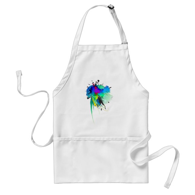 Abstract Peacock Paint Splatters Standard Apron (Front)