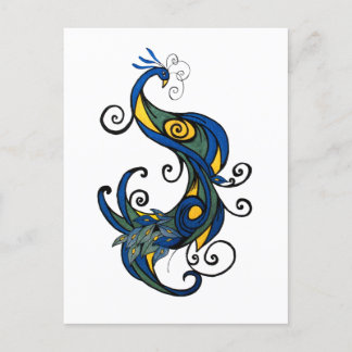 Abstract Peacock Postcard