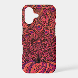 Abstract Peacock Sunset Orange Line iPhone Cases