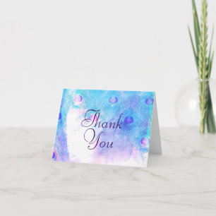 Abstract Peacock, Watercolor Thank You Cards