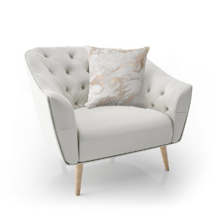 Abstract Pearly Creamy Glam Marble White Grey Cushion