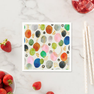 Abstract Pebble Gold Glitter Art Napkin