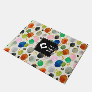 Abstract Pebble Gold Glitter Art + Your Logo Doormat