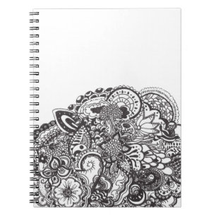 Abstract pen and ink doodle notebook