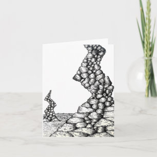 Abstract Pen Angled Cliffs Rocks Drawing Note Card