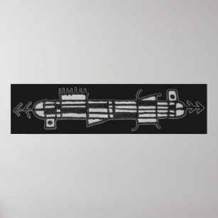 Abstract pencil sketchy composition poster