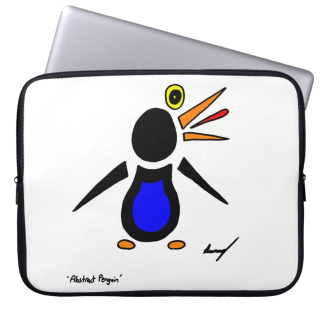 Abstract Penguin Laptop Sleeve (Front)