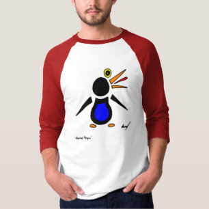 Abstract Penguin Mens Raglan T-Shirt