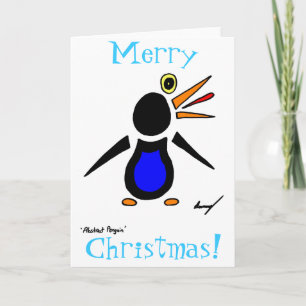 Abstract Penguin 'Merry Christmas!' Card