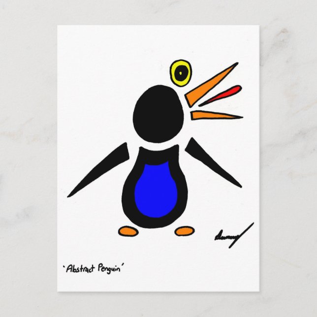 Abstract Penguin Postcard (Front)