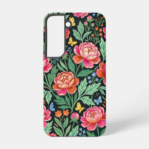 Abstract Peonies Butterflies Samsung Cases