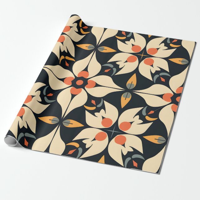 Abstract Petal Symphony Wrapping Paper (Unrolled)