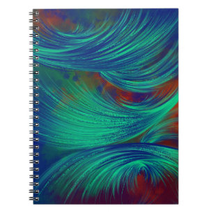 Abstract Phoenix Feathers Green Notebook