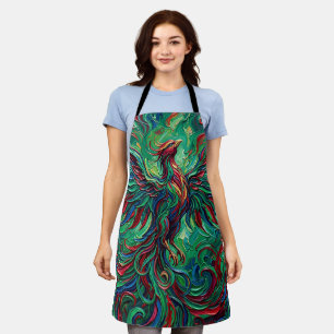 Abstract Phoenix Jewel Tone Wings Apron