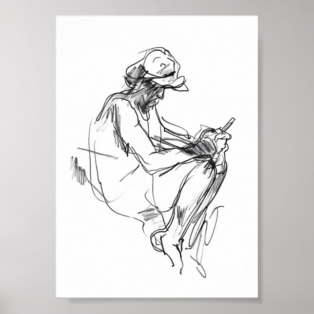 Abstract Phone Addict Sketch Poster (Front)