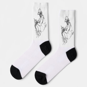 Abstract Phone Addict Sketch Socks