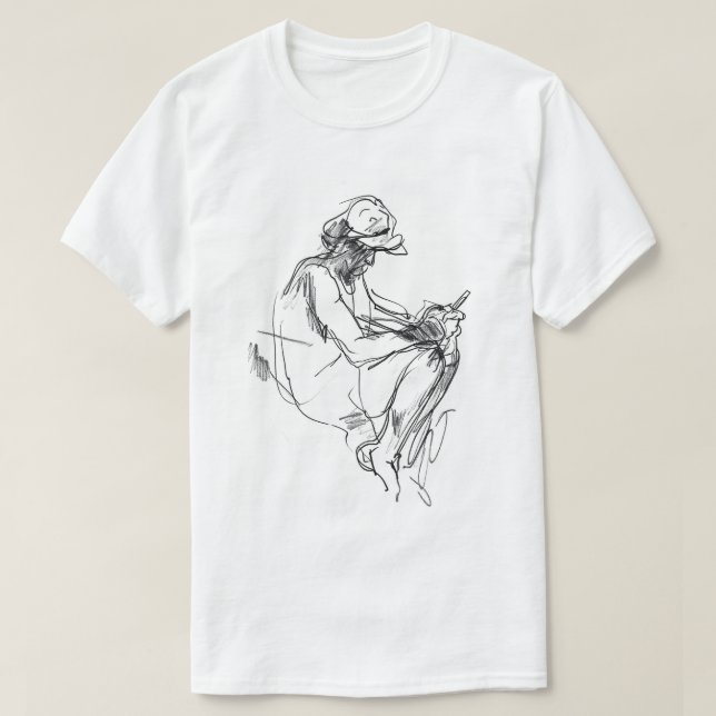 Abstract Phone Addict Sketch T-Shirt (Design Front)