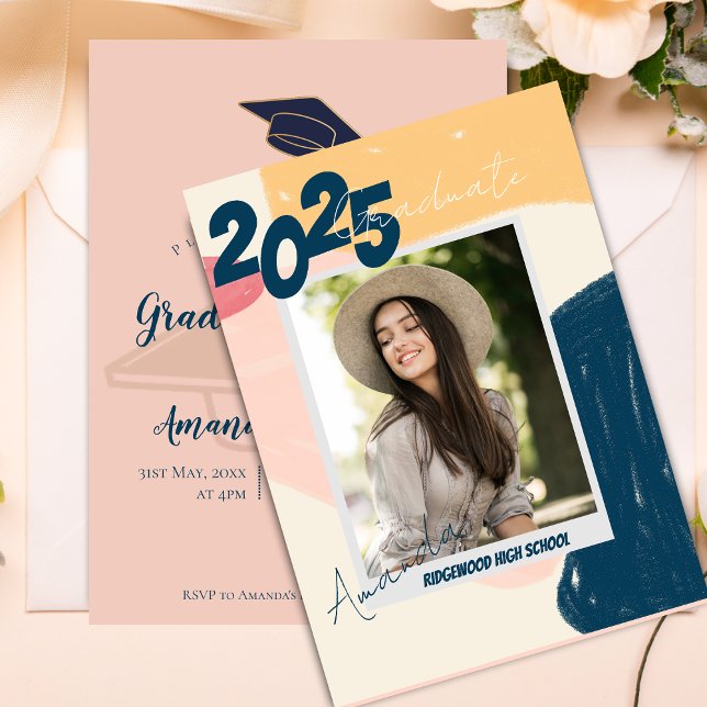 Abstract Photo Class of 2025 Graduation Party  Invitation (Abstract Photo Class of 2025 Graduation Party Invitation)