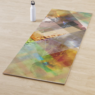 Abstract Photo Collage in Gold Yoga Mat