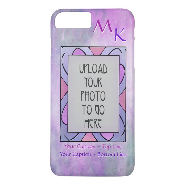 Abstract Photo Frame - Soft Purples - Personalise Case-Mate iPhone Case (Back)