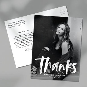 Abstract   Photo Graduation Thank You Postcard