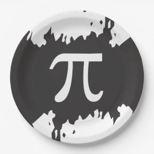 Abstract Pi Symbol Paper Plate