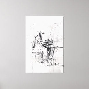 Abstract Pianist – Expressive Music Canvas Print