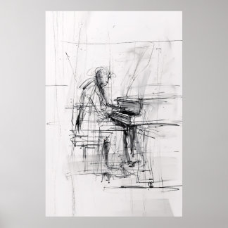 Abstract Pianist Poster – Expressive Music