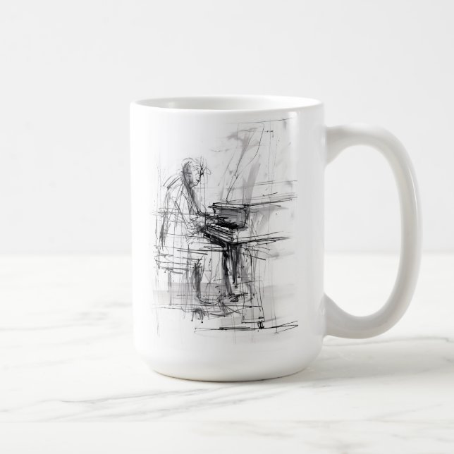 Abstract Pianist Sketch  Coffee Mug (Right)