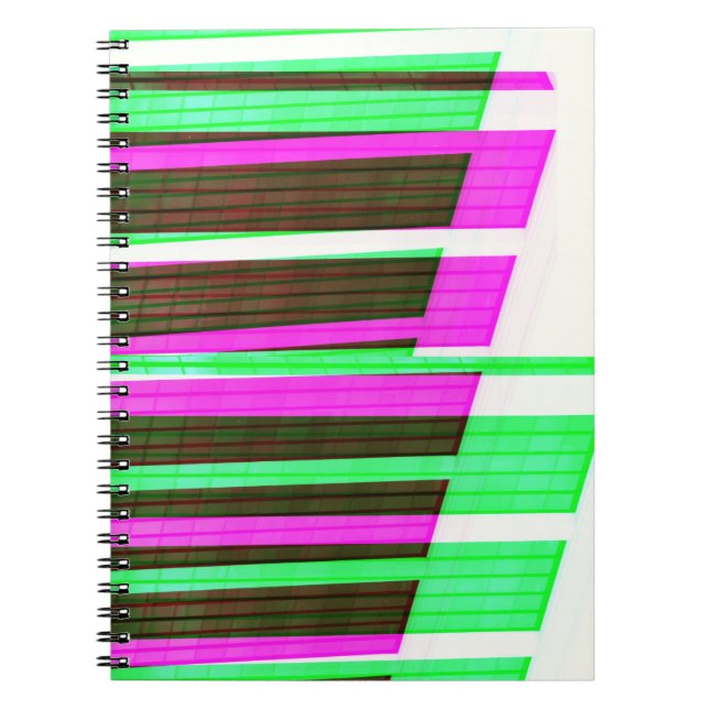 Abstract Piano Key Grid Colourful Journal Notebook (Front)