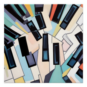 Abstract piano keys artwork poster
