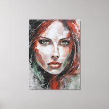Abstract picture gray red woman face