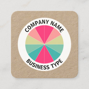 Abstract Pie 01 - kraft Square Business Card