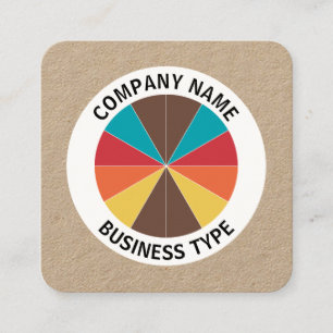 Abstract Pie 05 - kraft Square Business Card