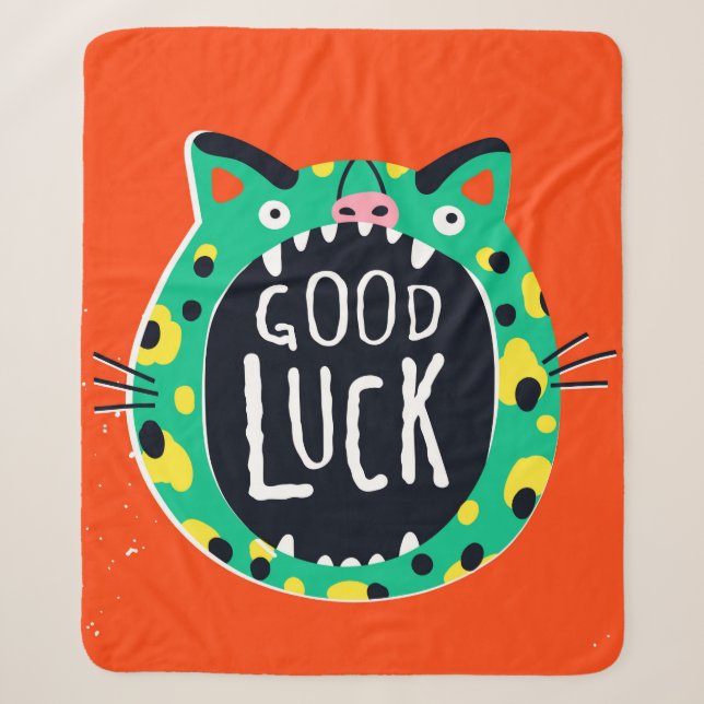 Abstract pig good luck sherpa blanket (Front)