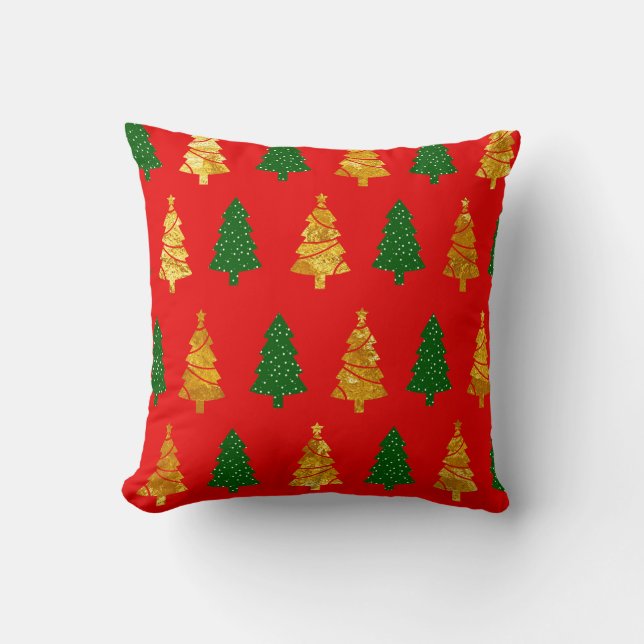 Abstract Pine Trees with Foil Texture Seamless Chr Cushion (Front)