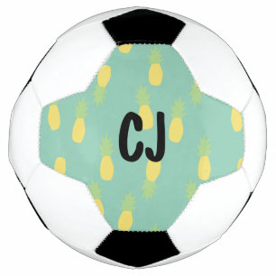 Abstract Pineapple Monogrammed Initials Soccer Ball