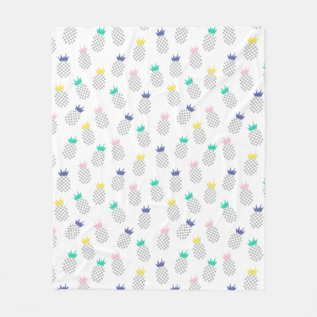 Abstract Pineapples Fleece Blanket (Front)