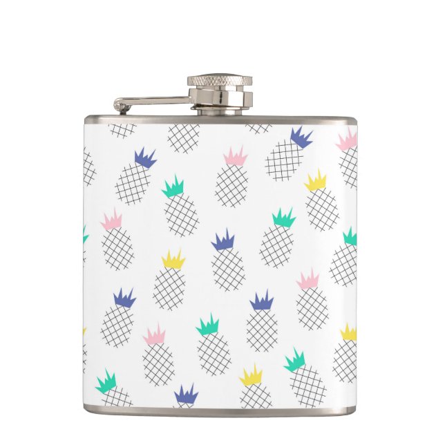 Abstract Pineapples Hip Flask (Front)