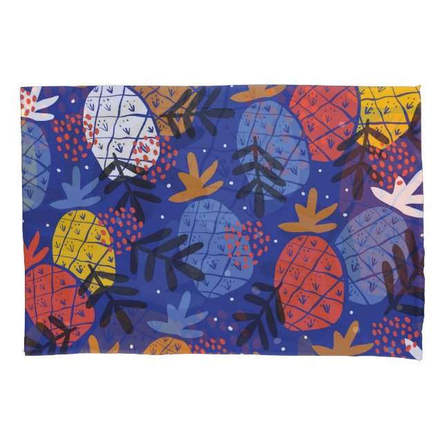 Abstract Pineapples Leaves Vintage Pattern Pillowcase (Front)
